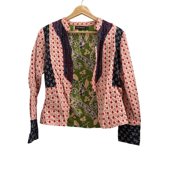 Anthropologie Antik Batik Mixed Print Quilted Jacket, Multi color size XS - Picture 3 of 7